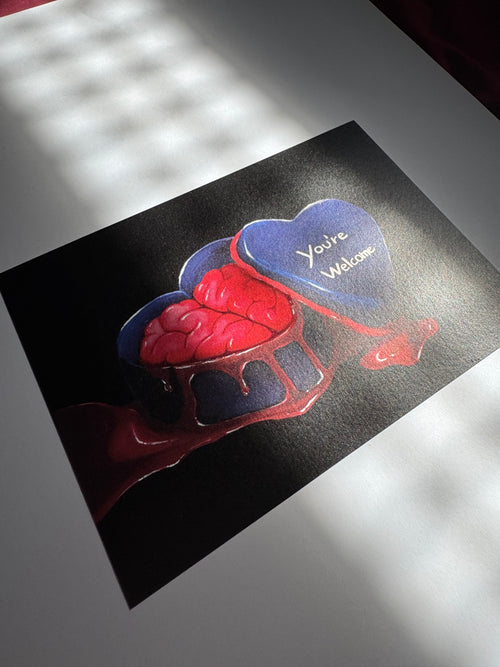 You’re Welcome – Perlmutt Postcard, 18×13, Signed & Hand-Finished