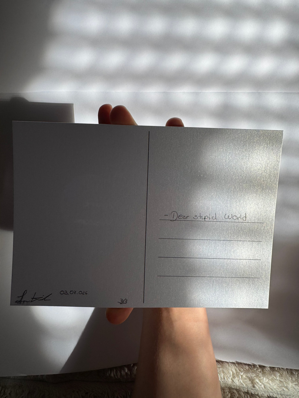 You´re Welcome-Perlmutt-Postcard 18×13, Signiert & Hand-Finished 3/3