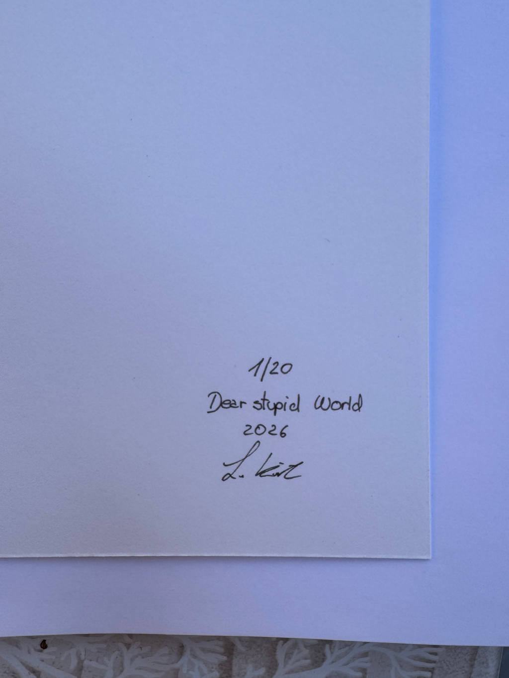 Dear stupid World - A4 Druck- Limited Edition